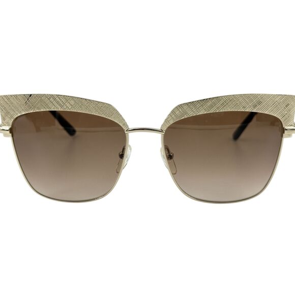 Karl Lagerfeld KL247S Womens Metal Sunglass 508 Shiny Gold 56-16 Brown Gradient